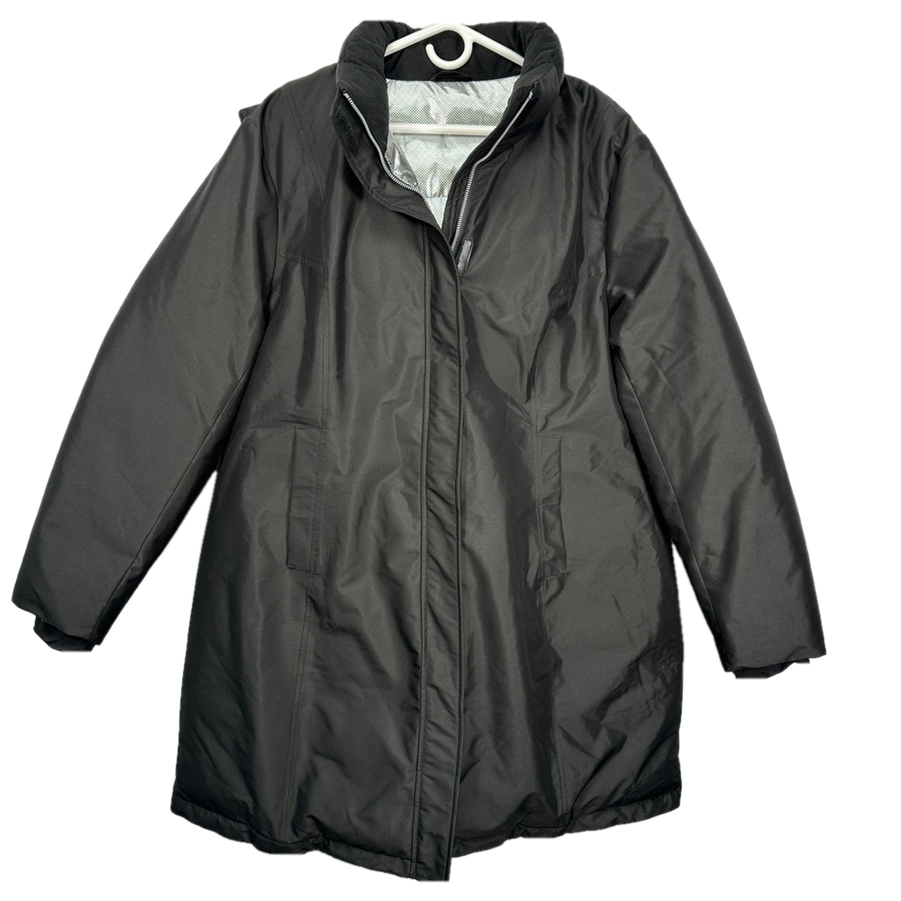 Black Down Coat Feather Longline‎ Winter Parka XL